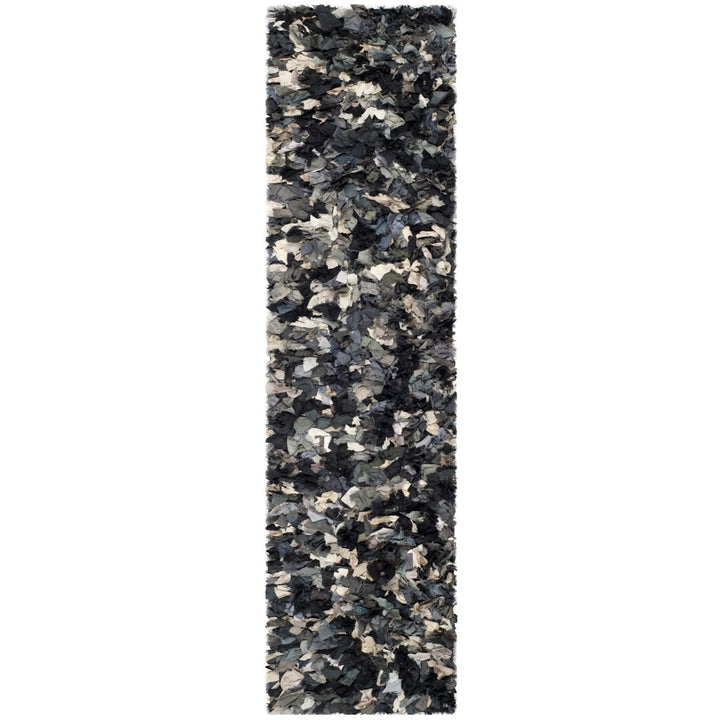 SAFAVIEH Rio Shag SG951D Handwoven Dark Grey / Multi Rug Image 5