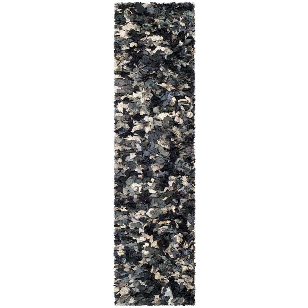 SAFAVIEH Rio Shag SG951D Handwoven Dark Grey / Multi Rug Image 1