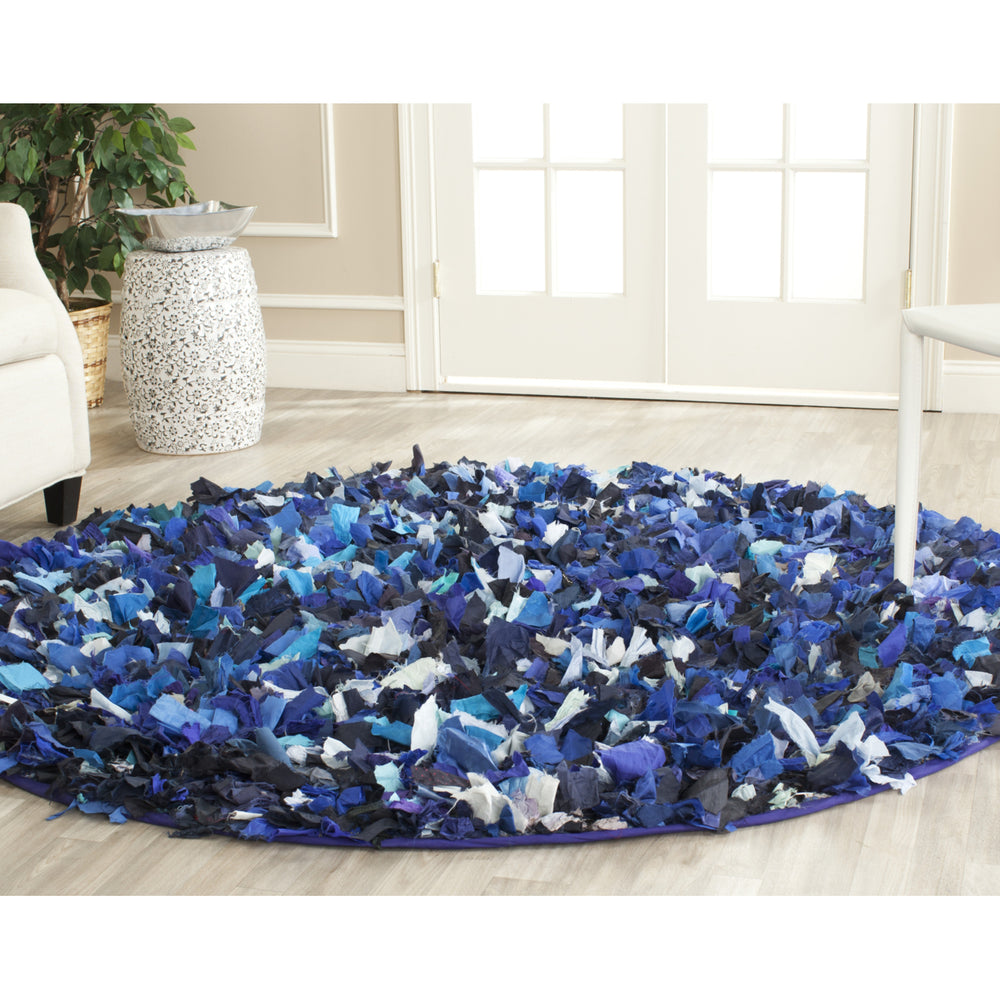 SAFAVIEH Rio Shag SG951C Handwoven Navy / Multi Rug Image 2