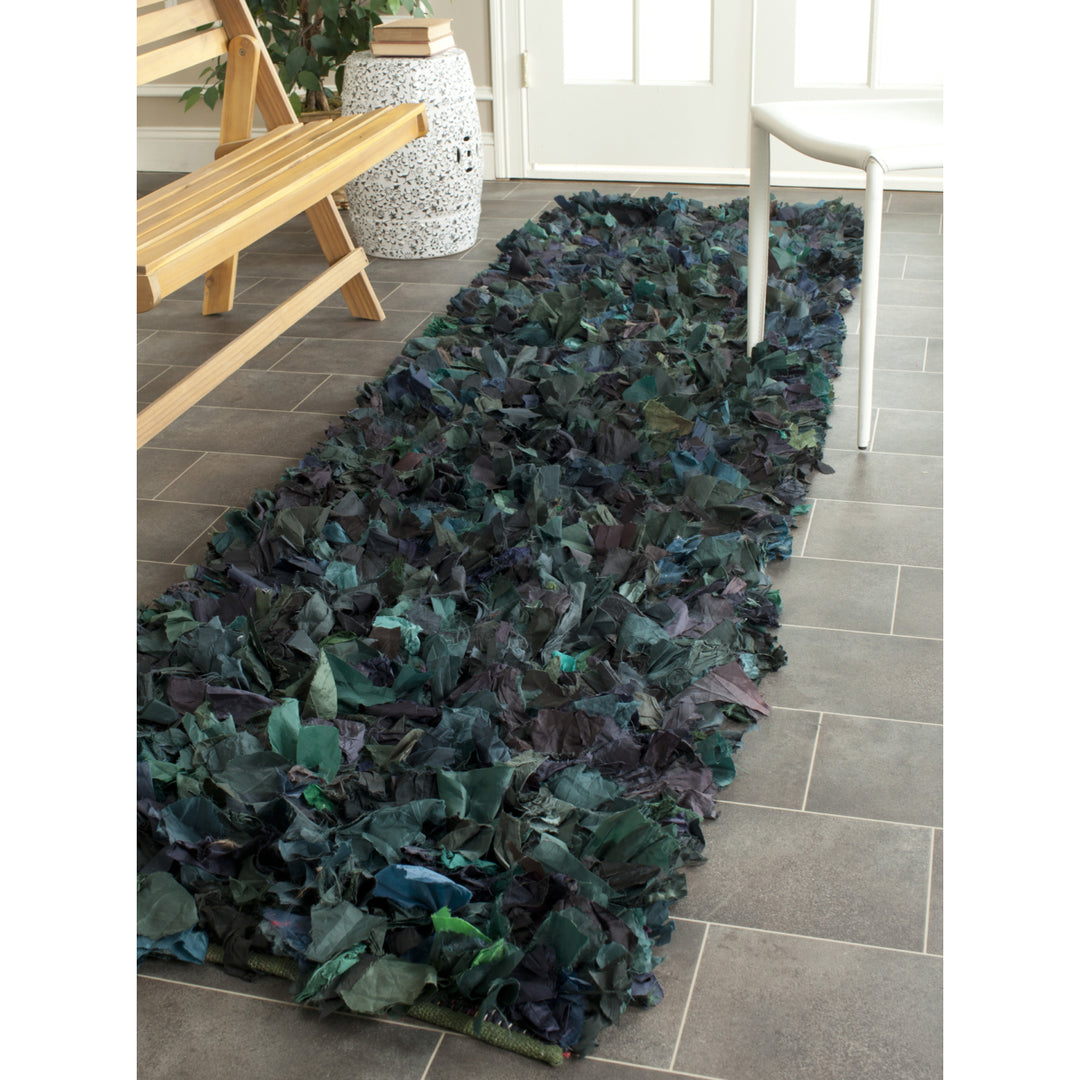 SAFAVIEH Rio Shag SG951A Handwoven Green / Multi Rug Image 11