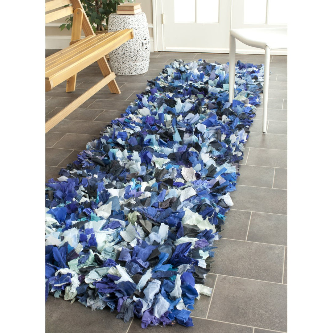 SAFAVIEH Rio Shag SG951C Handwoven Navy / Multi Rug Image 3