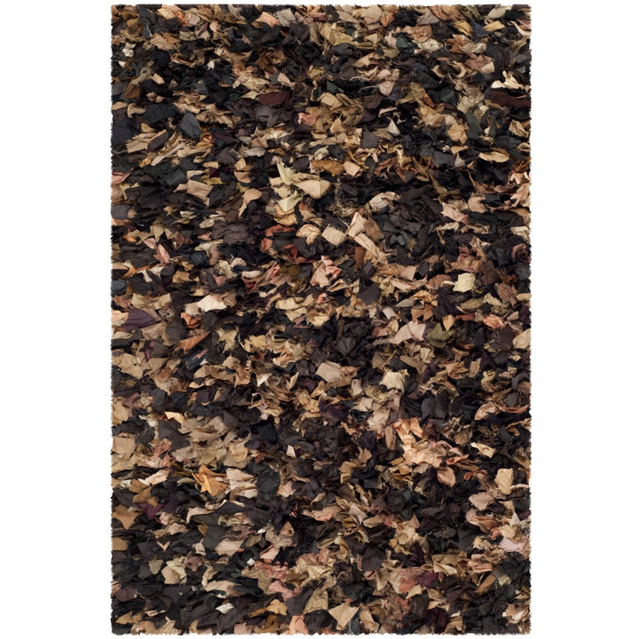 SAFAVIEH Rio Shag SG951B Handwoven Brown / Multi Rug Image 1