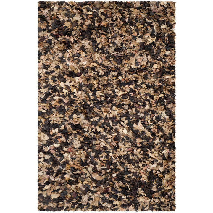 SAFAVIEH Rio Shag SG951B Handwoven Brown / Multi Rug Image 1