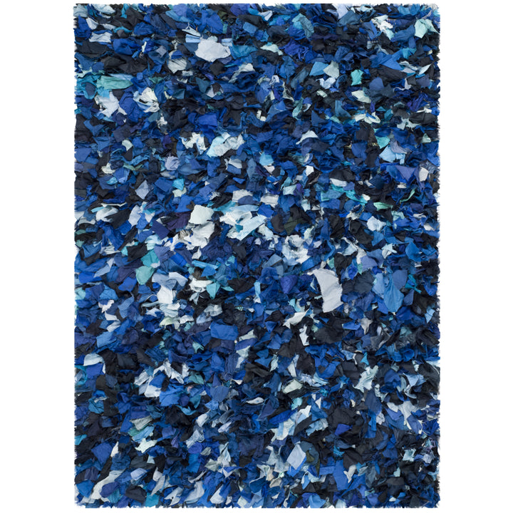 SAFAVIEH Rio Shag SG951C Handwoven Navy / Multi Rug Image 9