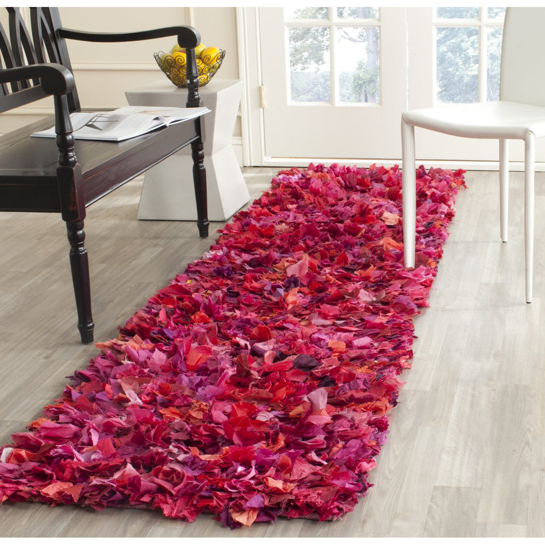 SAFAVIEH Rio Shag SG951F Handwoven Fuchsia / Multi Rug Image 3