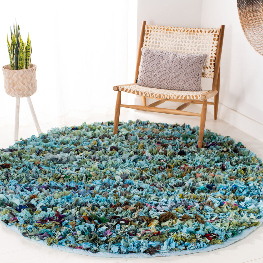 SAFAVIEH Rio Shag SG951M Handwoven Blue / Multi Rug Image 2