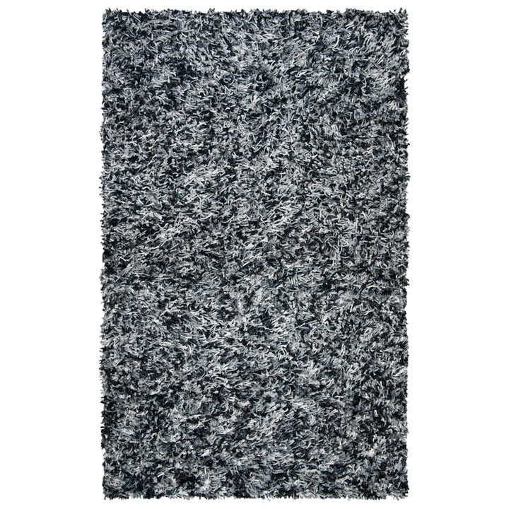 SAFAVIEH Rio Shag SG960H Handmade Black / Ivory Rug Image 11