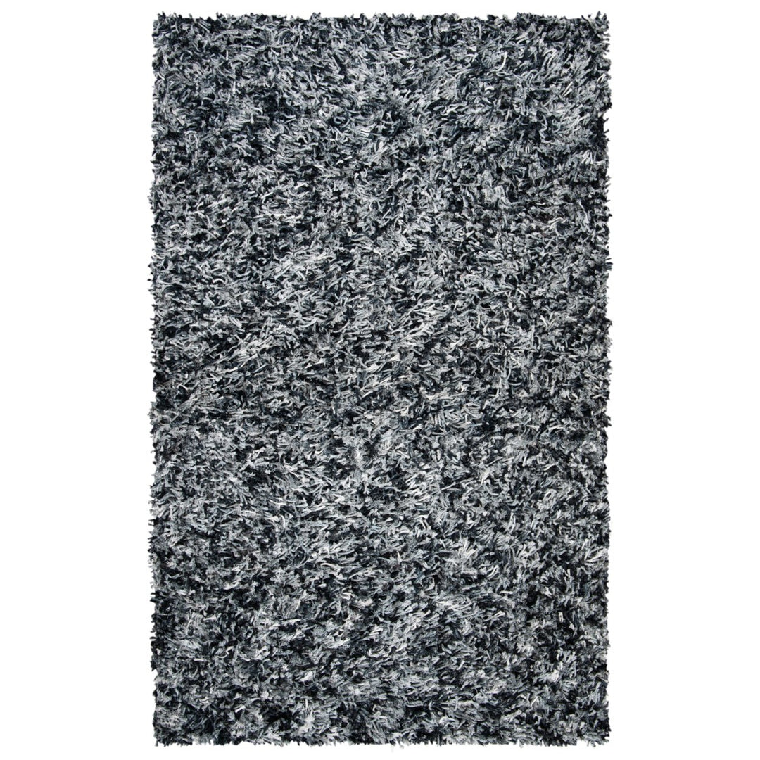 SAFAVIEH Rio Shag SG960H Handmade Black / Ivory Rug Image 1