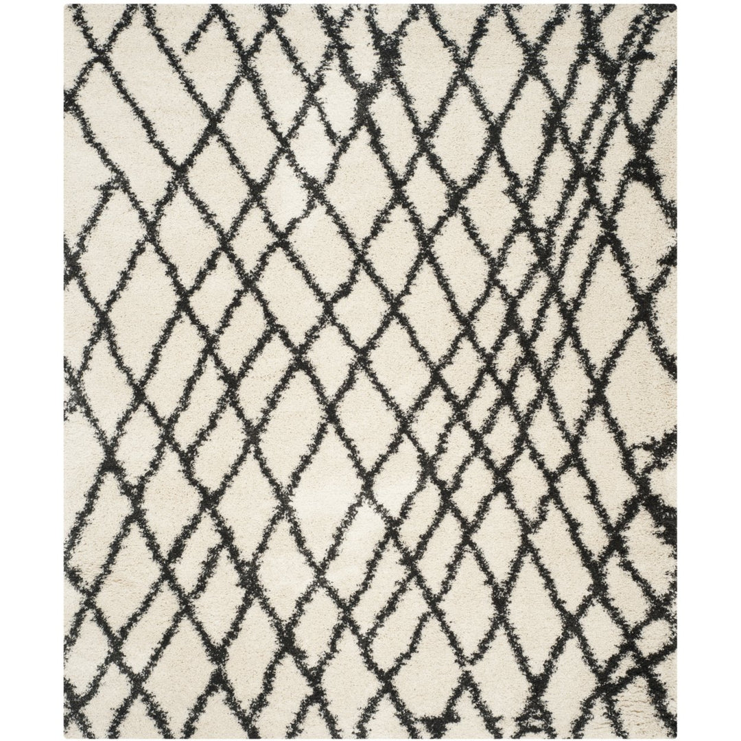 SAFAVIEH Belize Shag SGB484B Ivory / Charcoal Rug Image 1