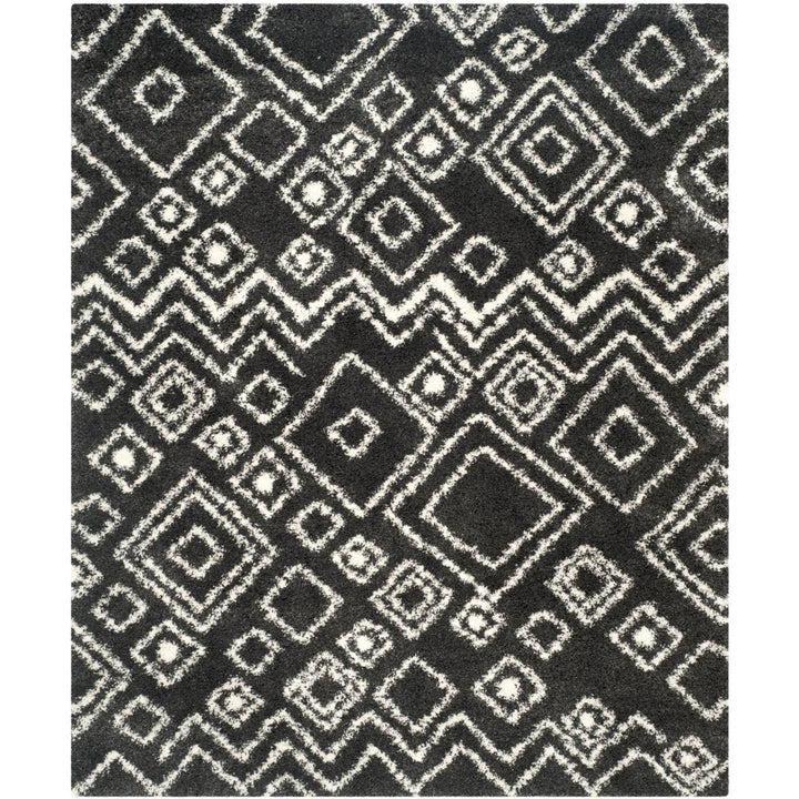 SAFAVIEH Belize Shag SGB488C Charcoal / Ivory Rug Image 1