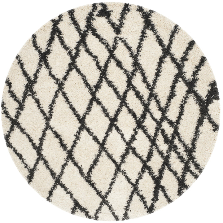 SAFAVIEH Belize Shag SGB484B Ivory / Charcoal Rug Image 4