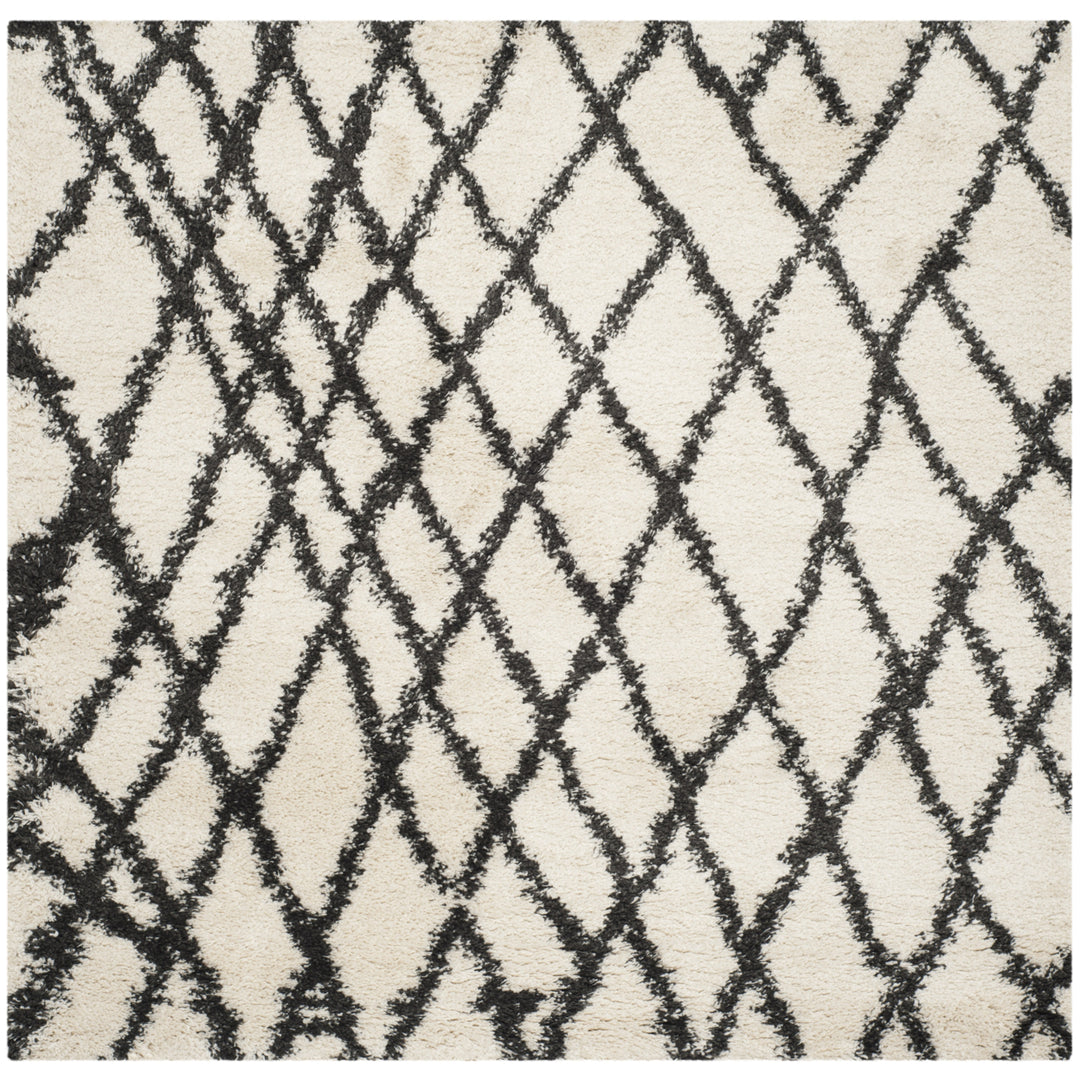 SAFAVIEH Belize Shag SGB484B Ivory / Charcoal Rug Image 6