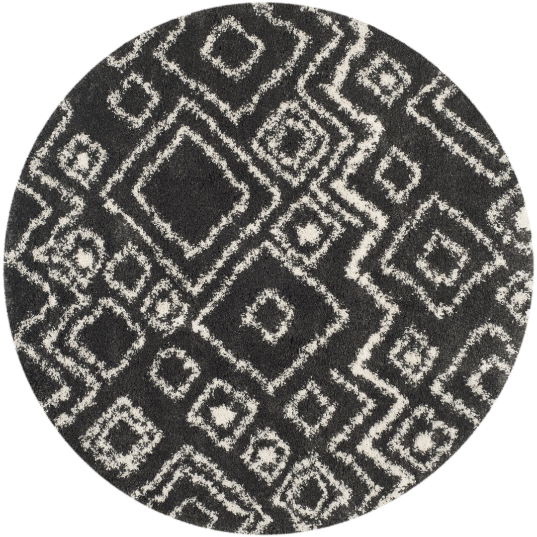 SAFAVIEH Belize Shag SGB488C Charcoal / Ivory Rug Image 4