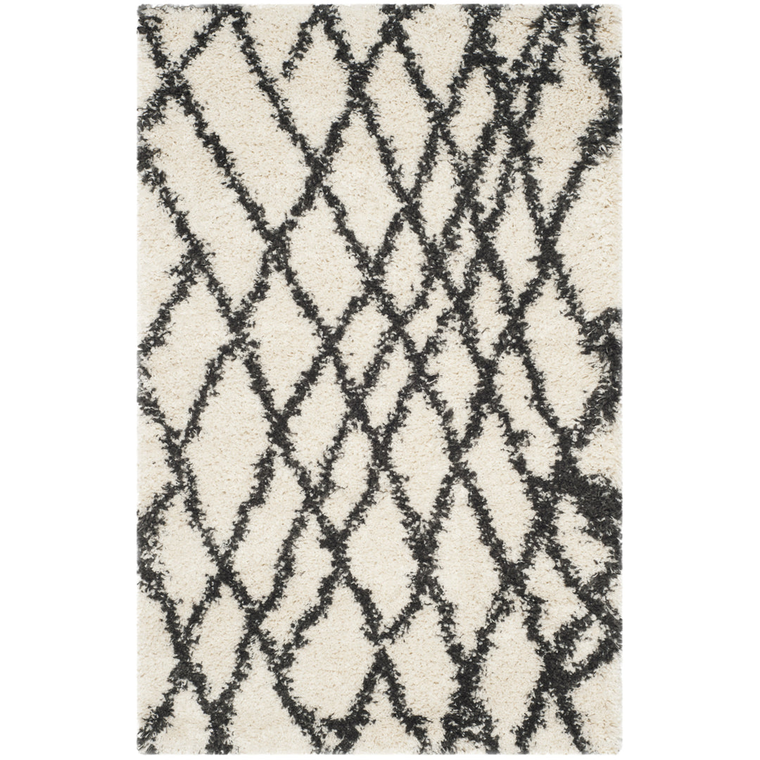 SAFAVIEH Belize Shag SGB484B Ivory / Charcoal Rug Image 8