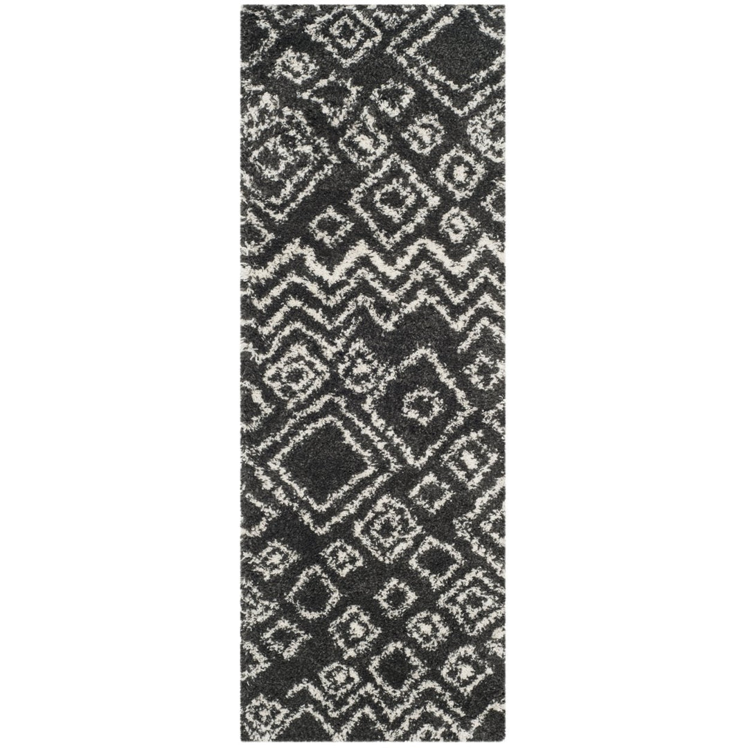 SAFAVIEH Belize Shag SGB488C Charcoal / Ivory Rug Image 1