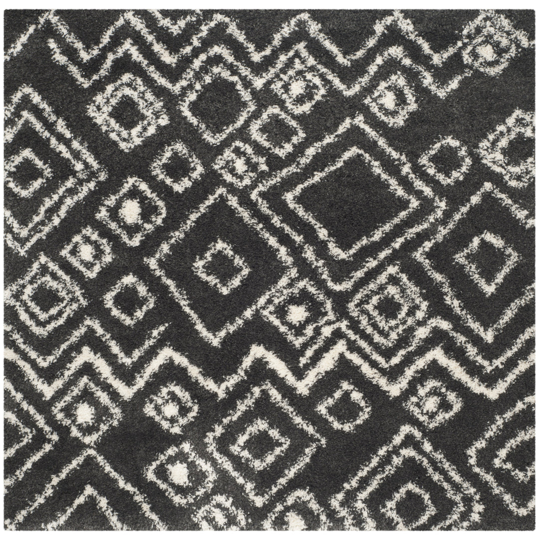 SAFAVIEH Belize Shag SGB488C Charcoal / Ivory Rug Image 6