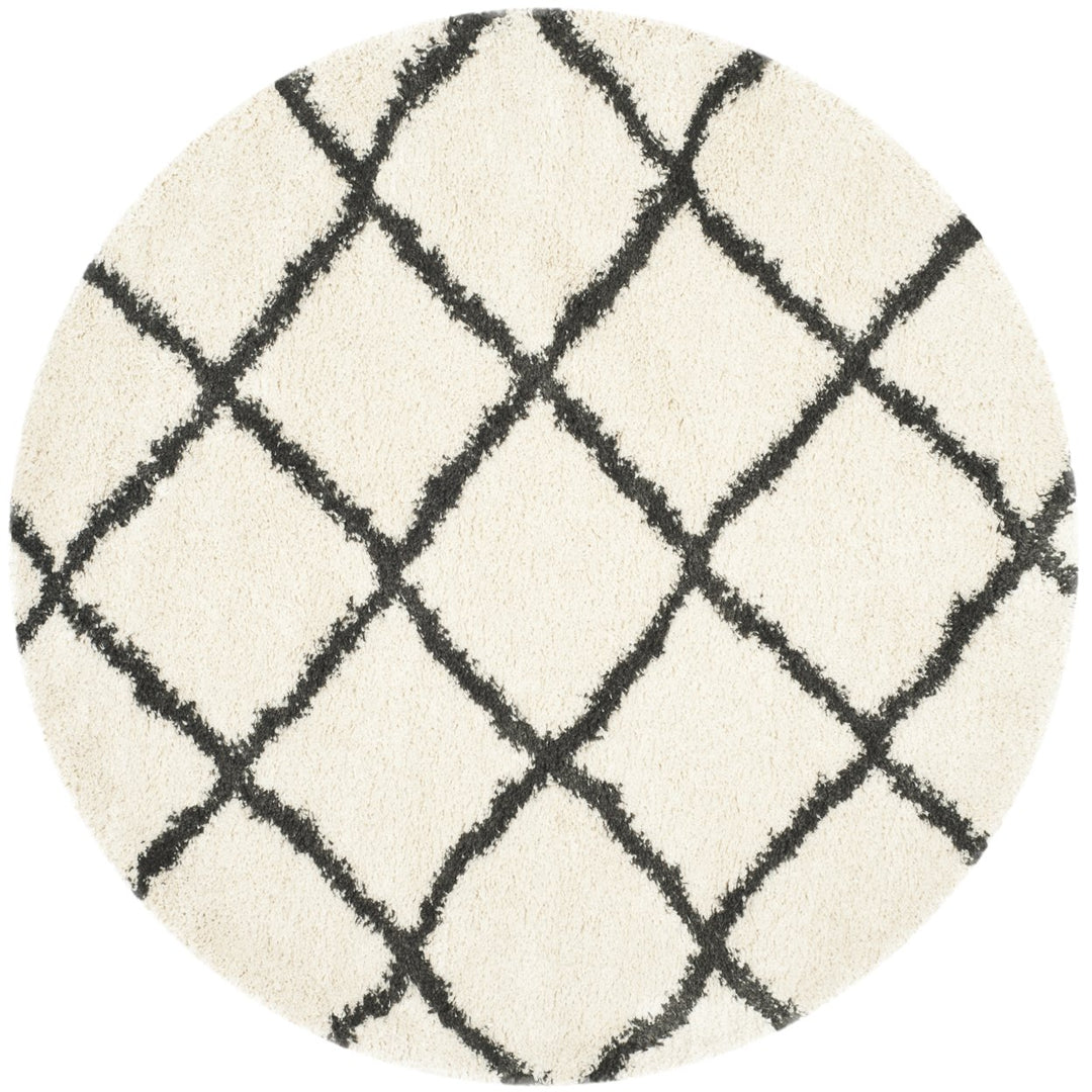 SAFAVIEH Belize Shag SGB489B Ivory / Charcoal Rug Image 4