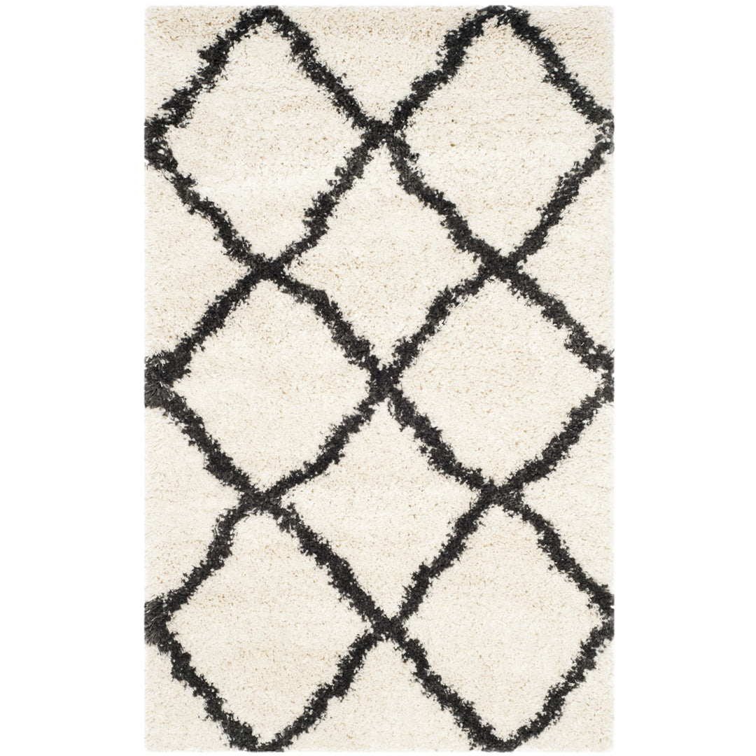 SAFAVIEH Belize Shag SGB489B Ivory / Charcoal Rug Image 1