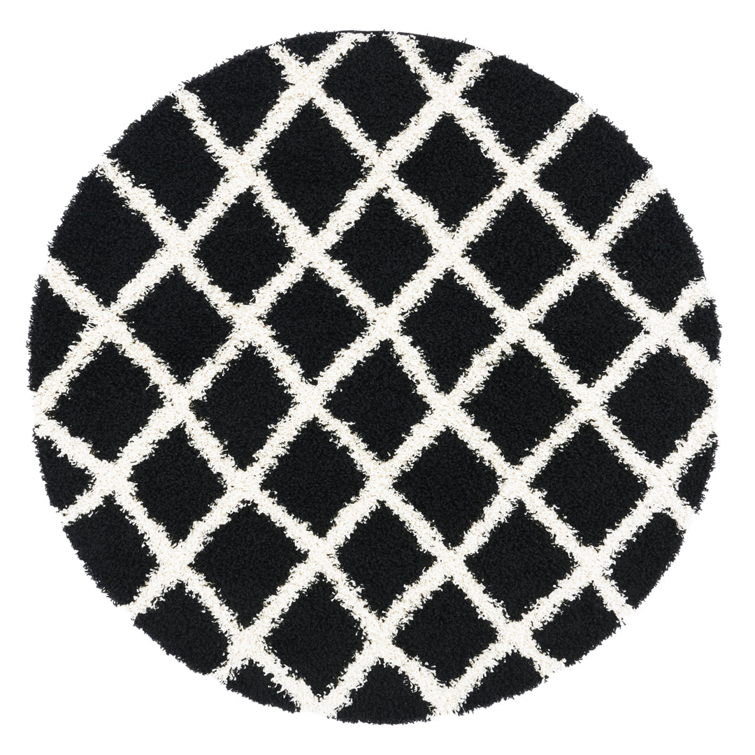 SAFAVIEH Dallas Shag SGD258Z Black / Ivory Rug Image 4