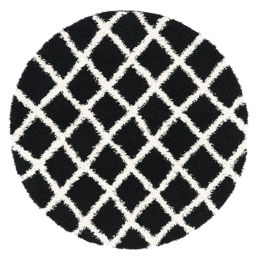 SAFAVIEH Dallas Shag SGD258Z Black / Ivory Rug Image 1