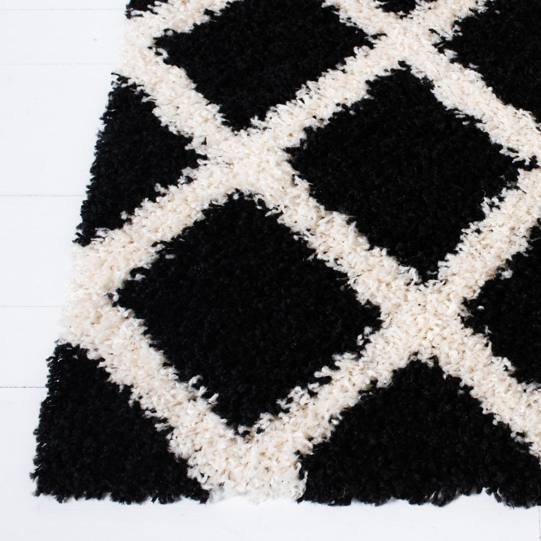 SAFAVIEH Dallas Shag SGD258Z Black / Ivory Rug Image 7