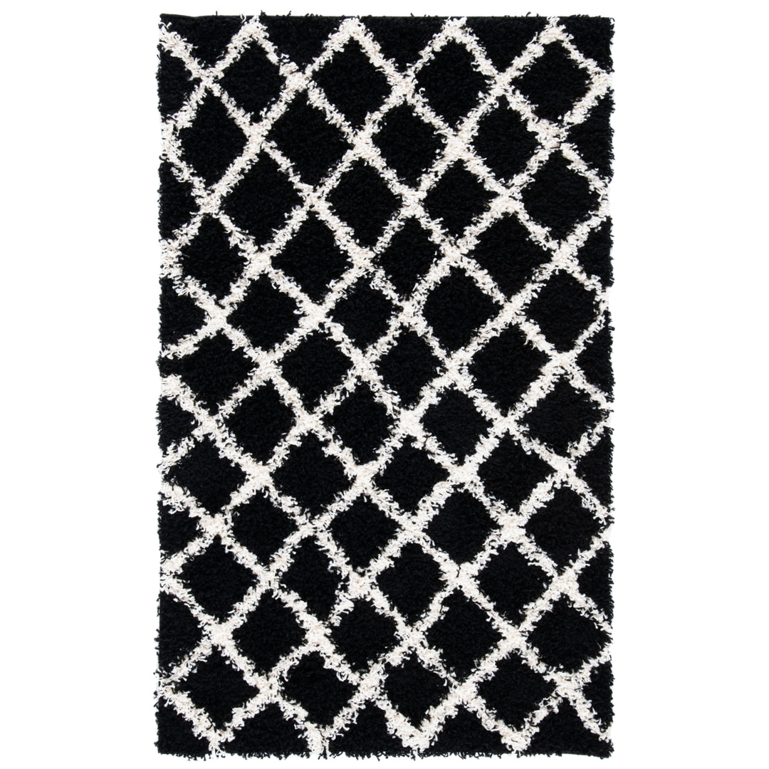 SAFAVIEH Dallas Shag SGD258Z Black / Ivory Rug Image 10