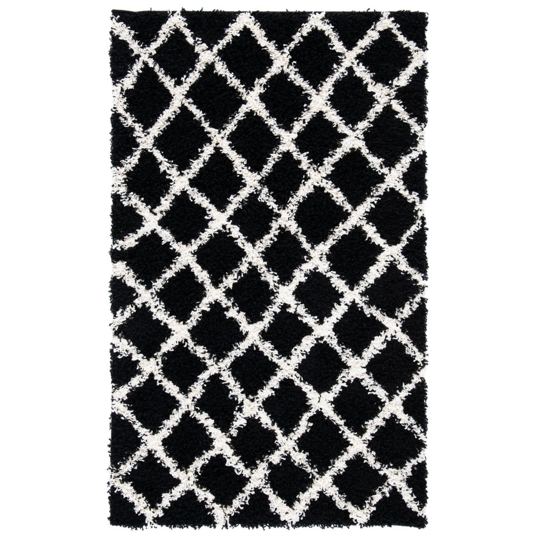 SAFAVIEH Dallas Shag SGD258Z Black / Ivory Rug Image 1