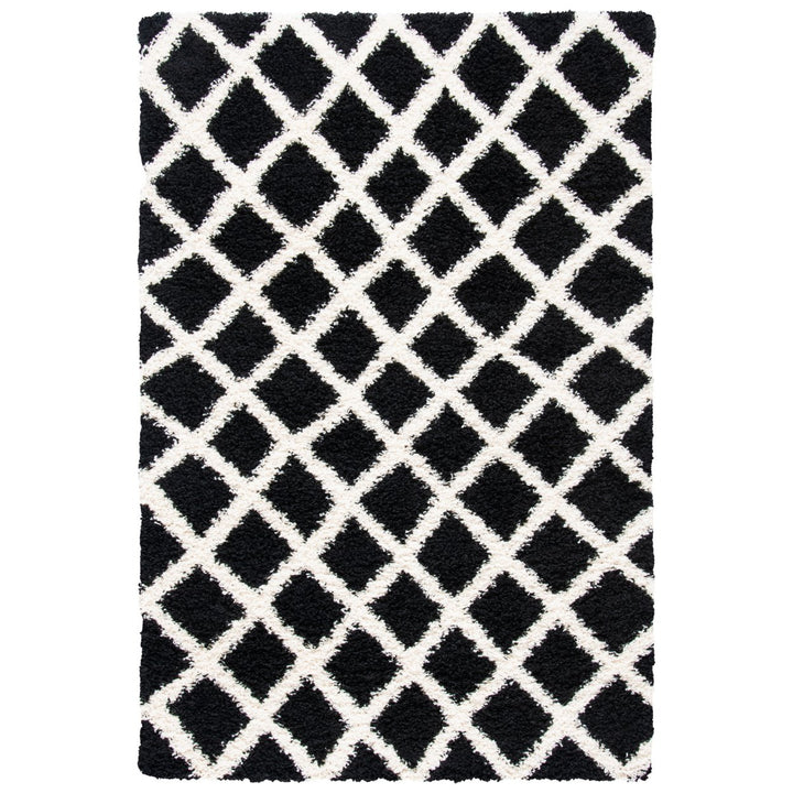 SAFAVIEH Dallas Shag SGD258Z Black / Ivory Rug Image 1