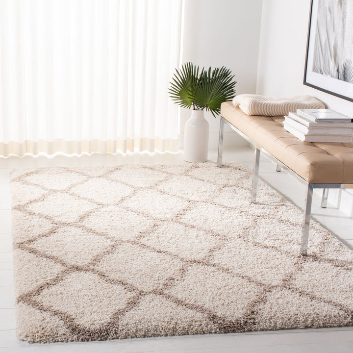 SAFAVIEH Hudson Shag Collection SGH286D Ivory / Beige Rug Image 1