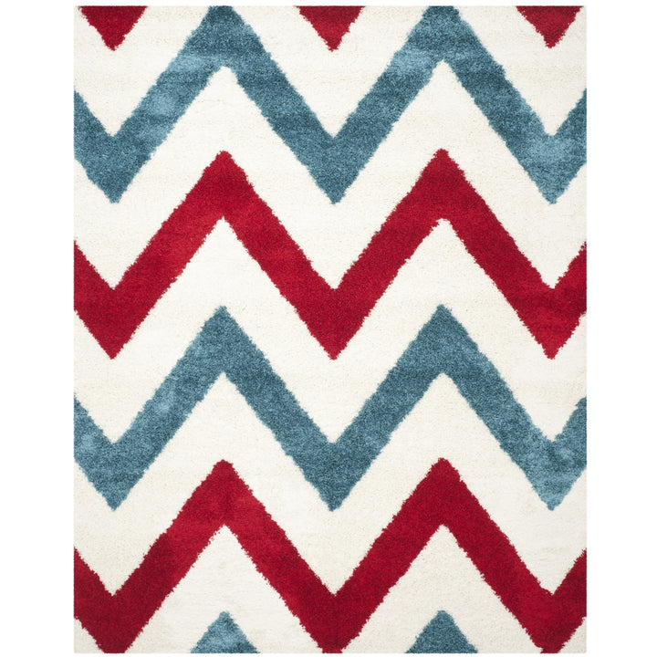 SAFAVIEH Kids Shag Collection SGK564B Ivory / Red Rug Image 1