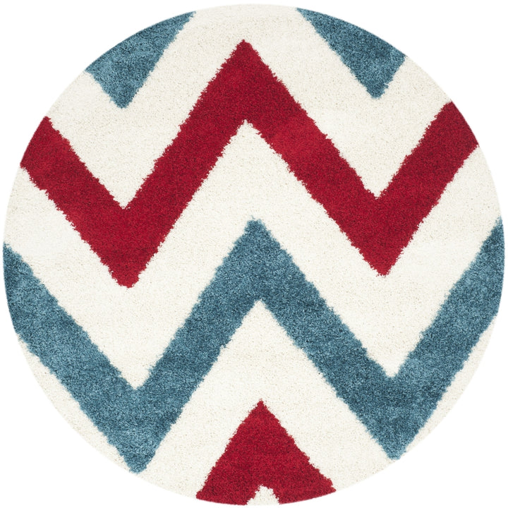 SAFAVIEH Kids Shag Collection SGK564B Ivory / Red Rug Image 4