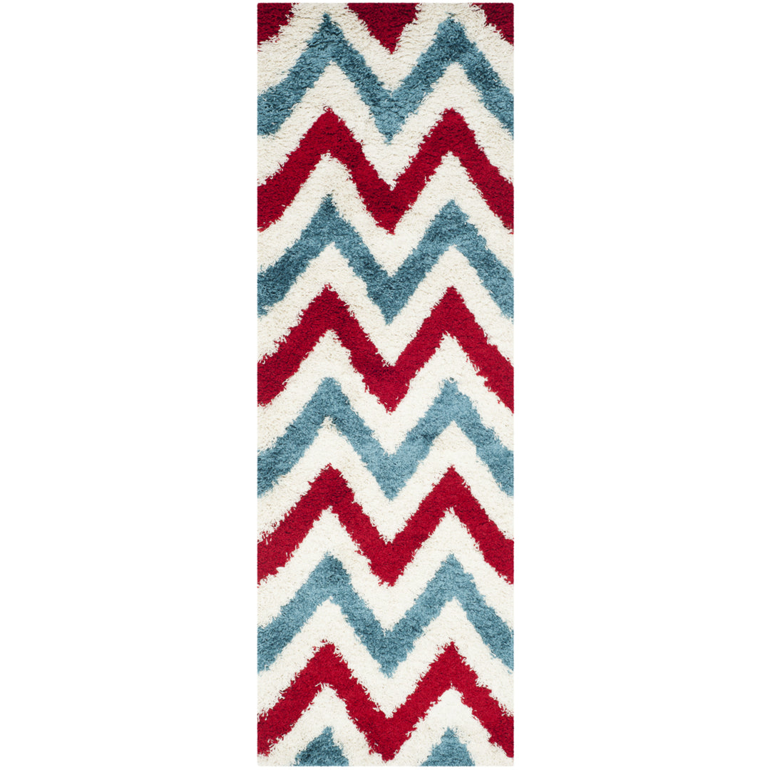 SAFAVIEH Kids Shag Collection SGK564B Ivory / Red Rug Image 5