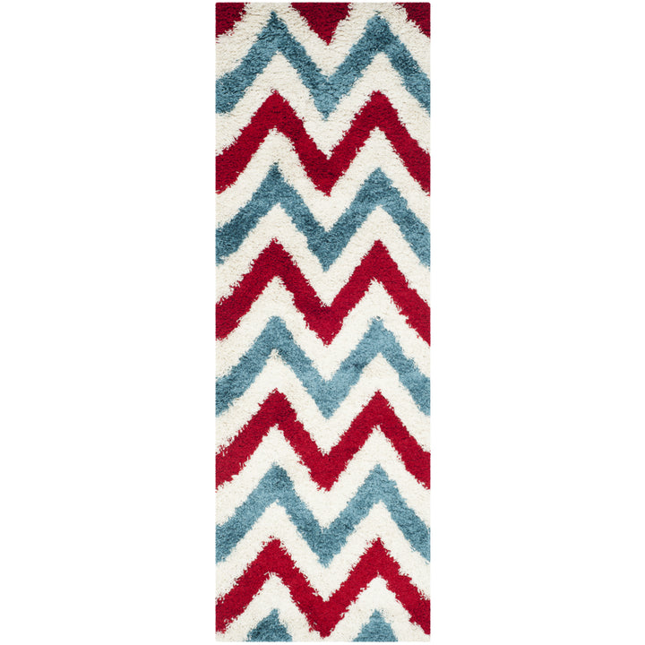 SAFAVIEH Kids Shag Collection SGK564B Ivory / Red Rug Image 5