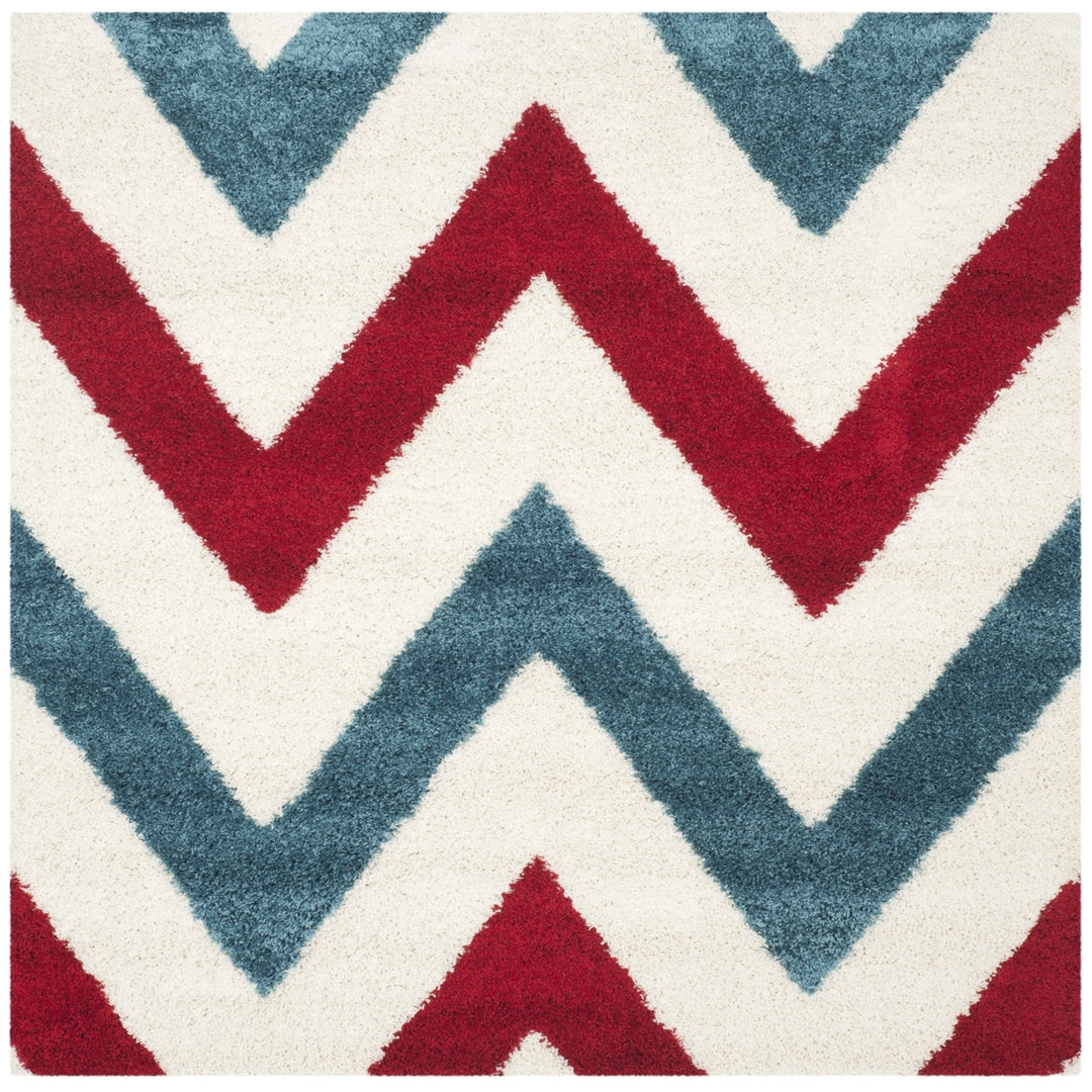 SAFAVIEH Kids Shag Collection SGK564B Ivory / Red Rug Image 6