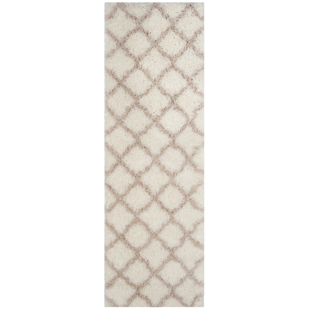 SAFAVIEH Indie Shag Collection SGI322G Ivory/Mushroom Rug Image 1