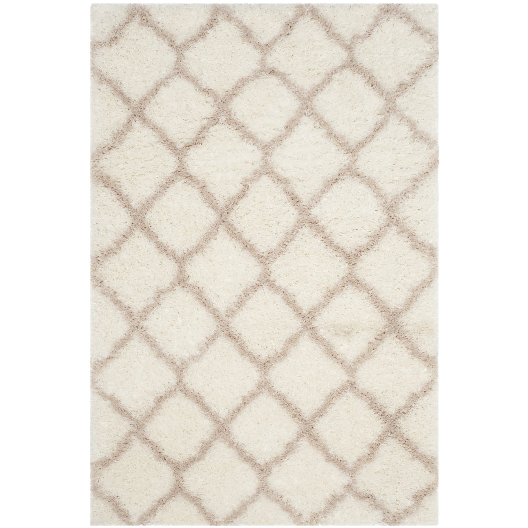 SAFAVIEH Indie Shag Collection SGI322G Ivory/Mushroom Rug Image 1