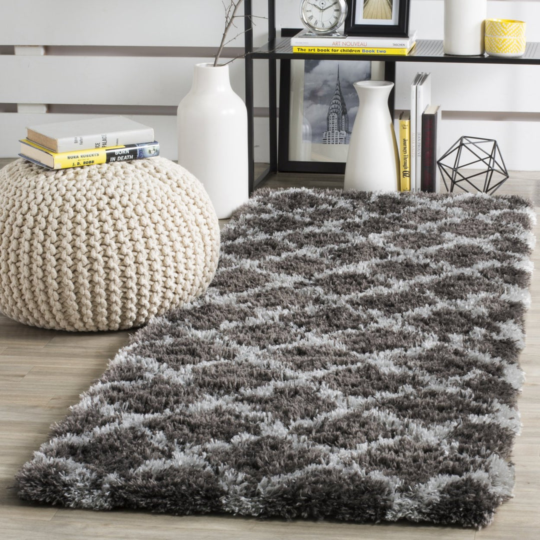 SAFAVIEH Indie Shag Collection SGI322D Dark Grey/Grey Rug Image 2