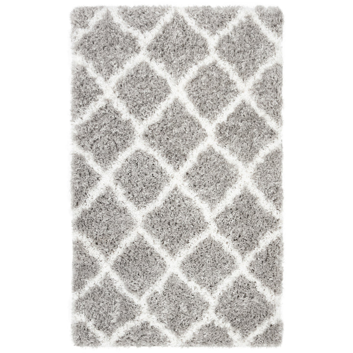 SAFAVIEH Indie Shag Collection SGI322B Grey / Ivory Rug Image 7