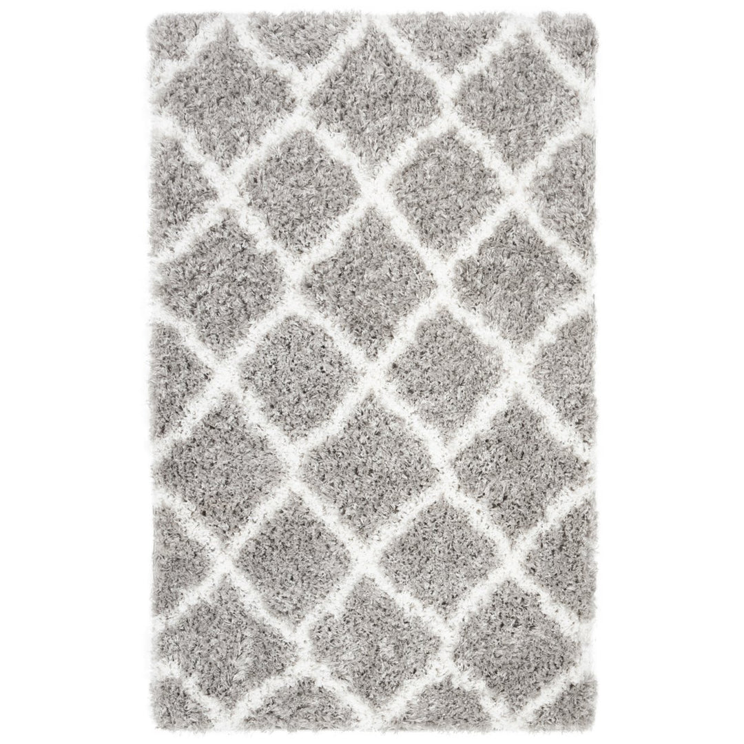 SAFAVIEH Indie Shag Collection SGI322B Grey / Ivory Rug Image 1