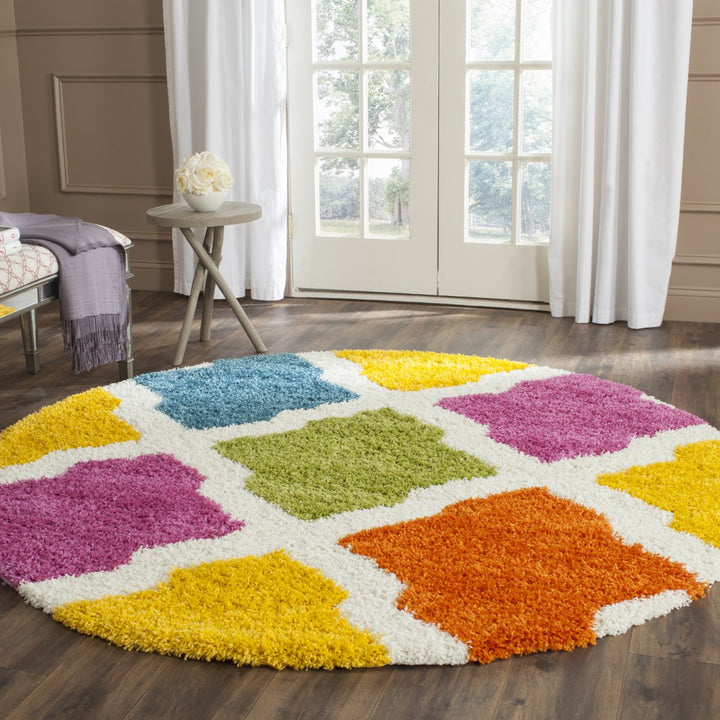 SAFAVIEH Kids Shag Collection SGK562A Ivory / Multi Rug Image 2