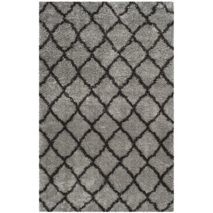 SAFAVIEH Indie Shag Collection SGI322S Grey/Dark Grey Rug Image 5