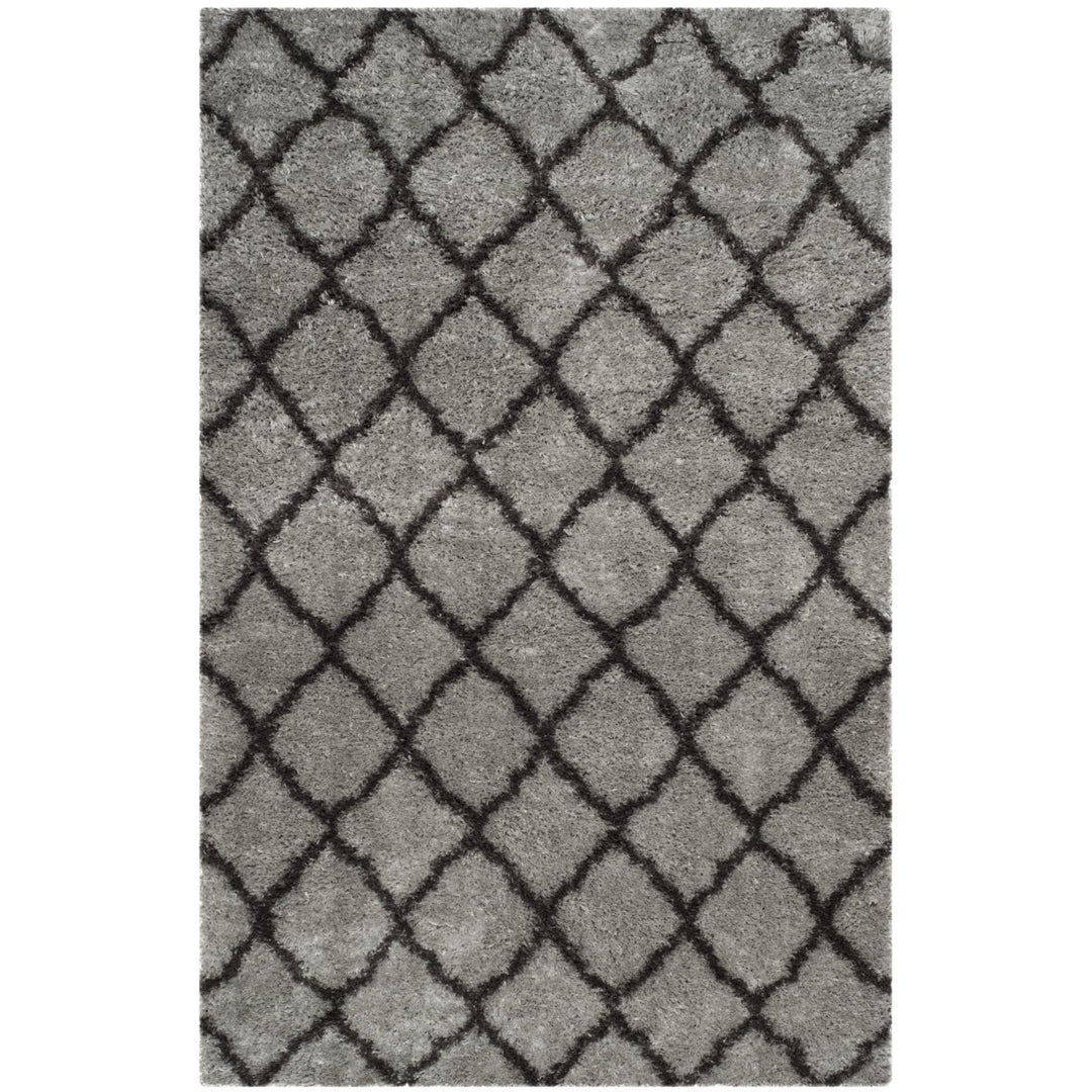 SAFAVIEH Indie Shag Collection SGI322S Grey/Dark Grey Rug Image 1