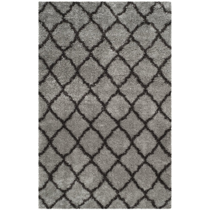 SAFAVIEH Indie Shag Collection SGI322S Grey/Dark Grey Rug Image 1