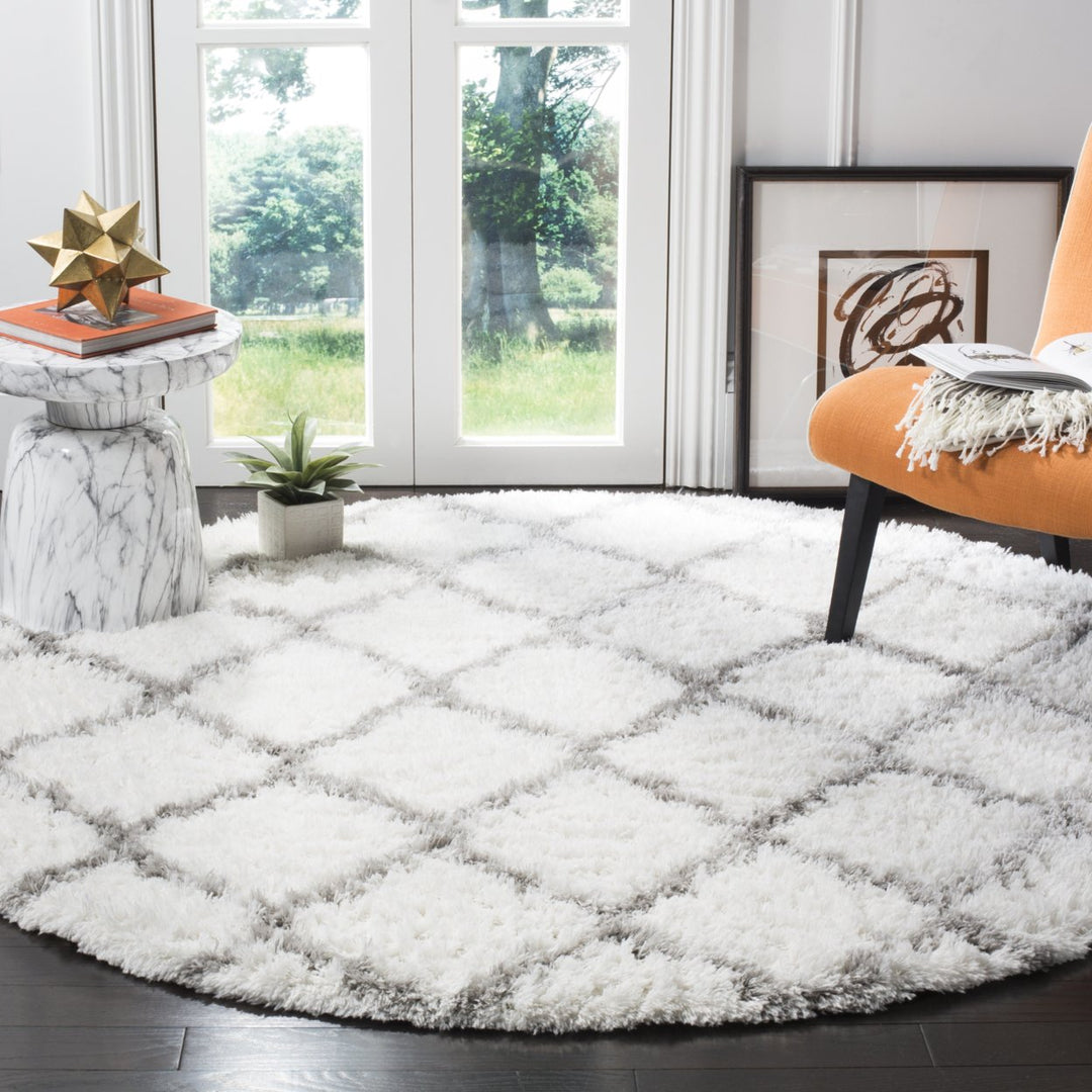 SAFAVIEH Indie Shag Collection SGI322P Ivory / Grey Rug Image 2