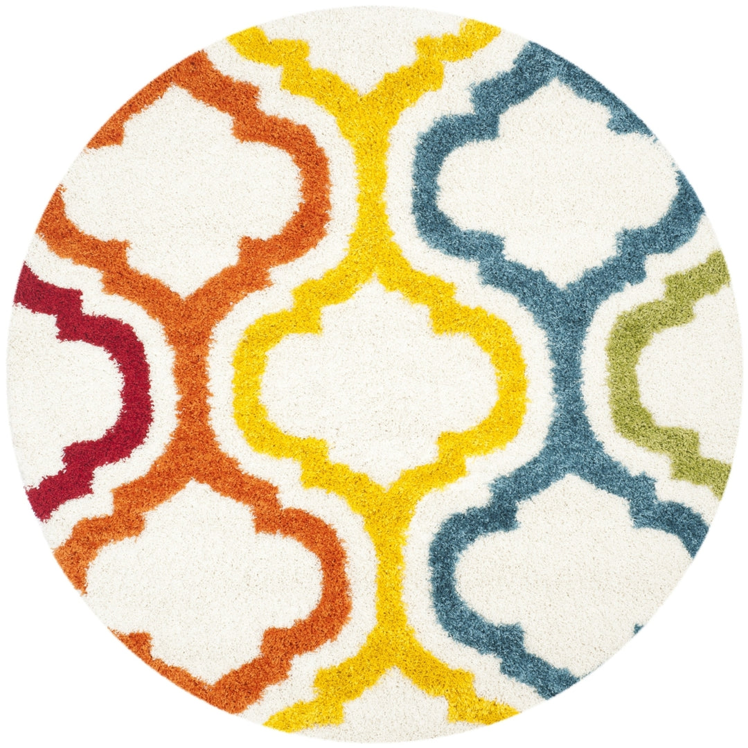 SAFAVIEH Kids Shag Collection SGK561A Ivory / Multi Rug Image 4