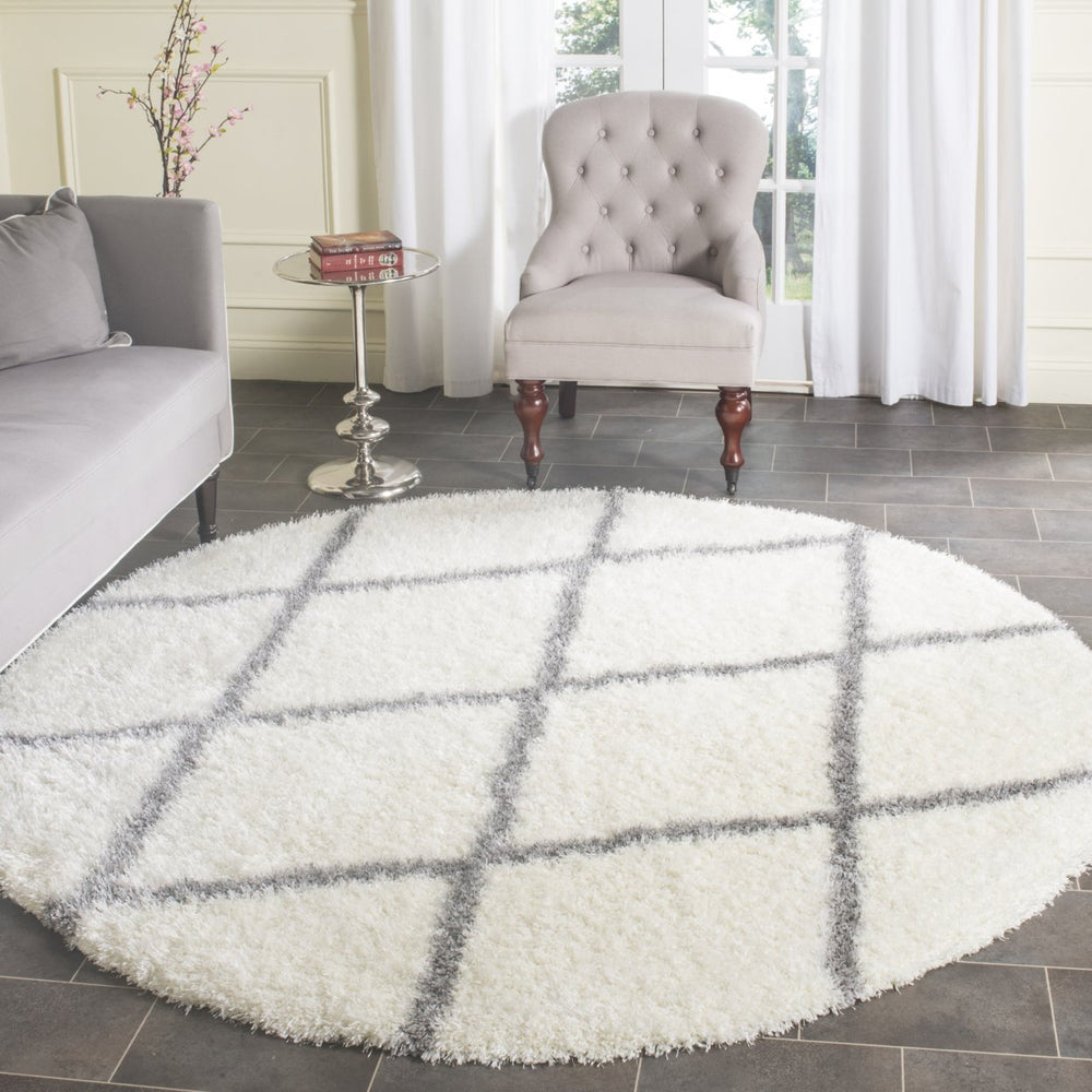 SAFAVIEH Montreal Shag Collection SGM831B Ivory/Grey Rug Image 2