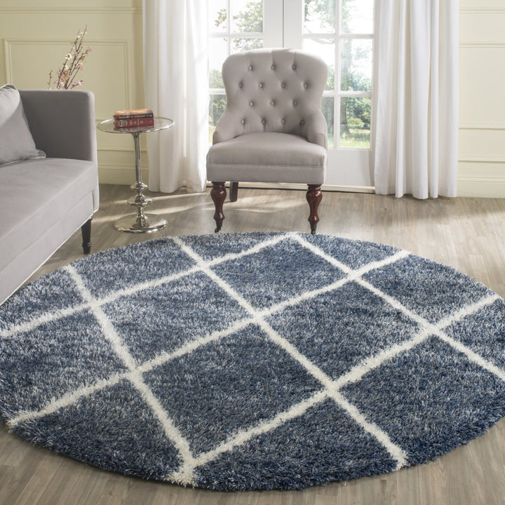 SAFAVIEH Montreal Shag Collection SGM831A Blue/Ivory Rug Image 2