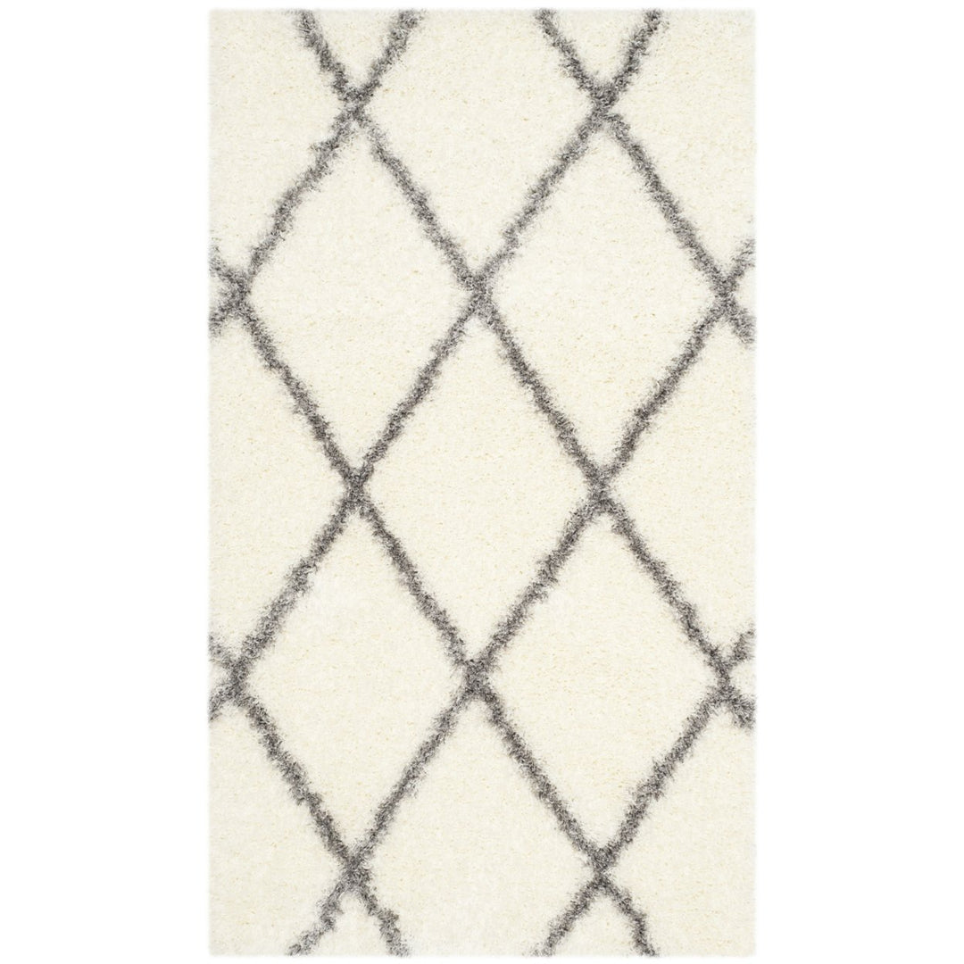 SAFAVIEH Montreal Shag Collection SGM831B Ivory/Grey Rug Image 1