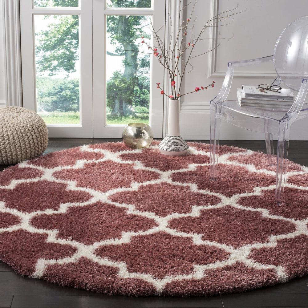 SAFAVIEH Montreal Shag Collection SGM832R Rose/Ivory Rug Image 2