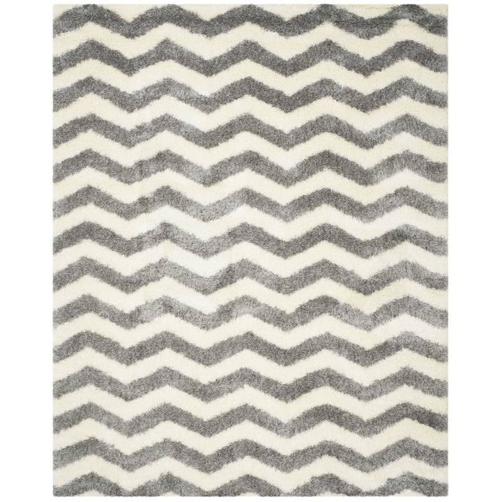 SAFAVIEH Montreal Shag Collection SGM846B Ivory/Grey Rug Image 1